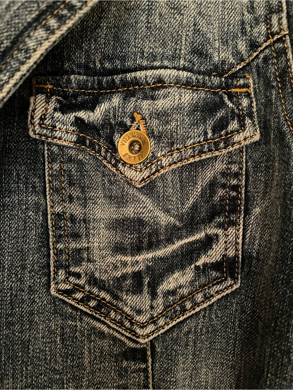 Vitamin A Y2K Denim Embroidered Studded Jacket Size XS/S - Picture 5 of 8